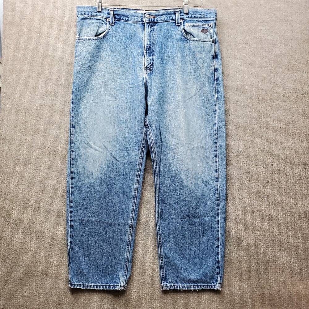 Harley-Davidson Mens Light Wash Relaxed Straight Jeans 40x30 99027-07VM